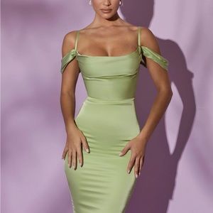 Cowl Sleeve Midi Dress